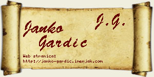 Janko Gardić vizit kartica